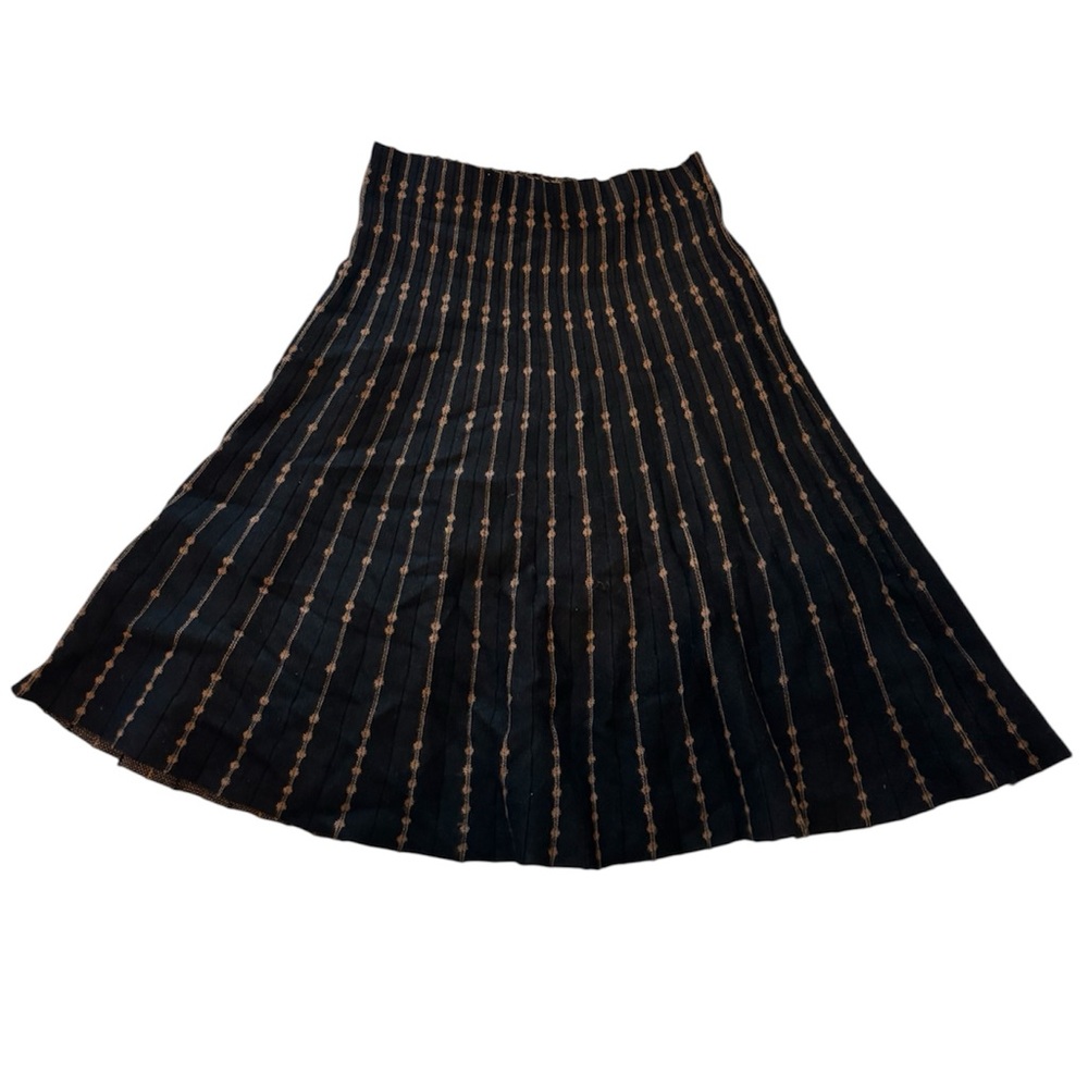 Max Studio striped polka dot black knit skirt